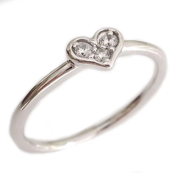 ハート ダイヤモンド リング プラチナ900 ダイヤ 0.05ct Pt900 