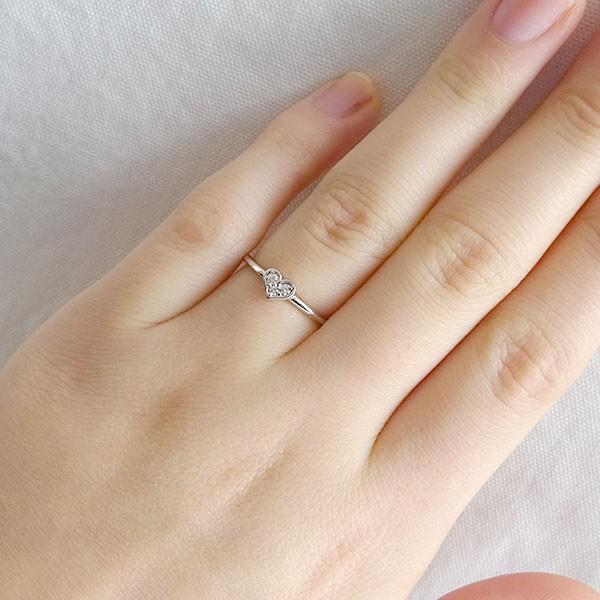 ハート ダイヤモンド リング プラチナ900 ダイヤ 0.05ct Pt900 