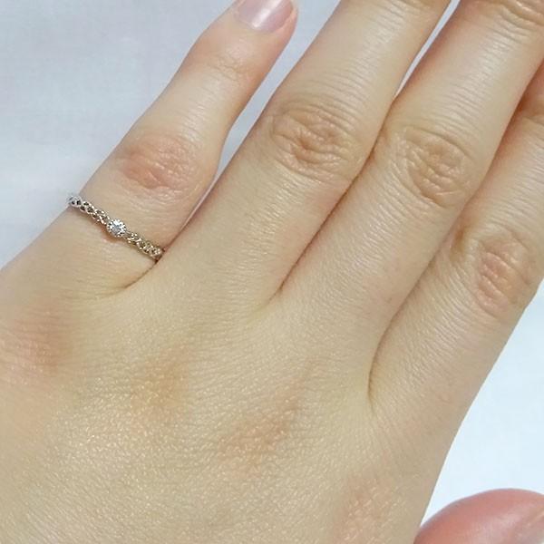ピンキーリング ダイヤモンド ホワイトゴールド K18 レディース ダイヤ  