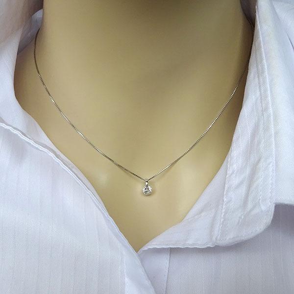 大粒 ダイヤモンド ネックレス 一粒 ダイヤ 0.5ct G SI2 Good 鑑定書付 