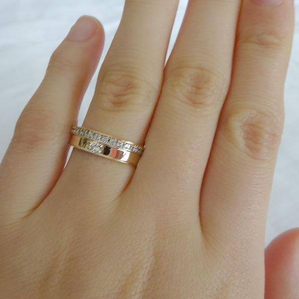 イエローゴールド K10 ペアリング ダイヤモンド 2本セット 結婚指輪 マリッジリング K10yg ダイヤ｜ma38｜02