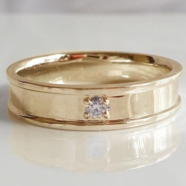 イエローゴールド K10 ペアリング ダイヤモンド 2本セット 結婚指輪 マリッジリング K10yg ダイヤ｜ma38｜07