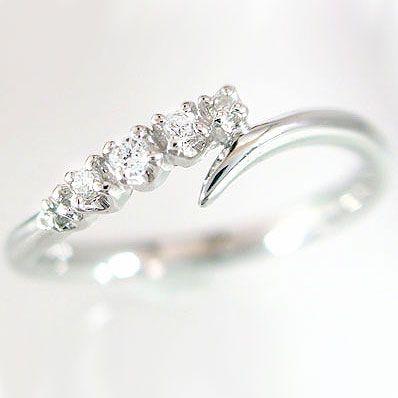 人気の春夏 指輪 ホワイトゴールドk10 ダイヤモンド ピンキーリング ダイヤ k10wg 0.07ct 指輪