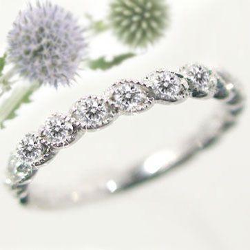 ハーフ エタニティリング ダイヤモンド ホワイトゴールドk18 K18wg 