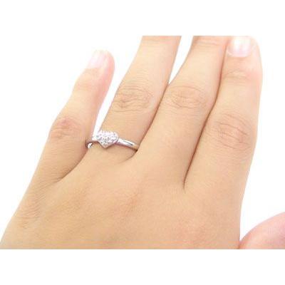 ピンキーリング ハート ダイヤモンドリングホワイトゴールド K10wg指輪  