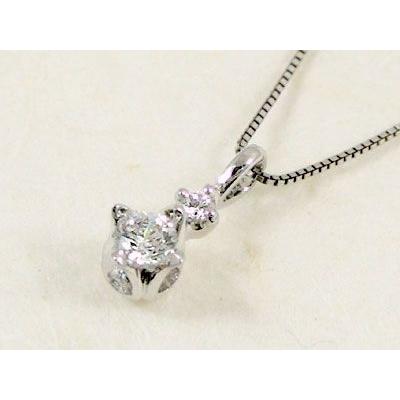 ダイヤモンド ネックレス ホワイトゴールド ペンダント ダイヤ 0.08ct  