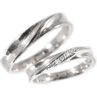 ダイヤモンド シルバー 結婚指輪 ペアリング マリッジリング 2本セット SV925 ダイヤ 0.02ct