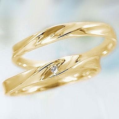 工場直送 ダイヤモンド イエローゴールド ペアリング 結婚指輪 マリッジリング 2本セット K10 ダイヤ 0 01ct 安い Sosva In