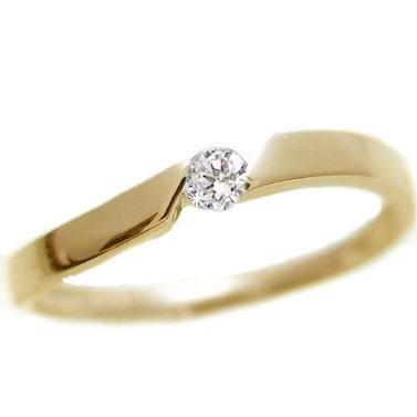 ダイヤモンド ホワイトゴールド k18 ピンキーリング 一粒 K18wg 指輪  