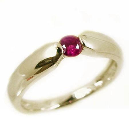 ルビー リング イエローゴールドk10 ピンキーリング k10 指輪 7月誕生石