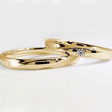 ダイヤモンド イエローゴールド ペアリング 結婚指輪 マリッジリング いよいよ人気ブランド 指輪 K10 秀逸 2本セット 0.02ct ダイヤ