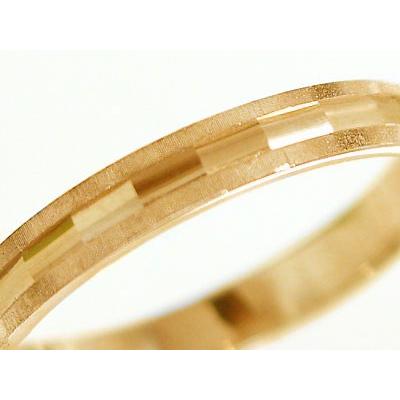 ピンクゴールド 指輪 ダイヤカット加工 ペアリング 結婚指輪 K18pg ストレート カップル｜ma38｜04