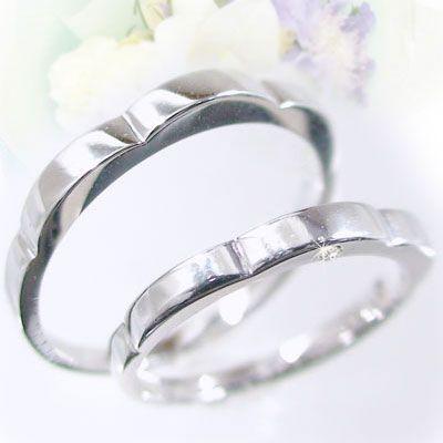 プラチナ ダイヤモンド 結婚指輪 ペアリング マリッジリング ダイヤ ペア 2本セット Pt900 指輪