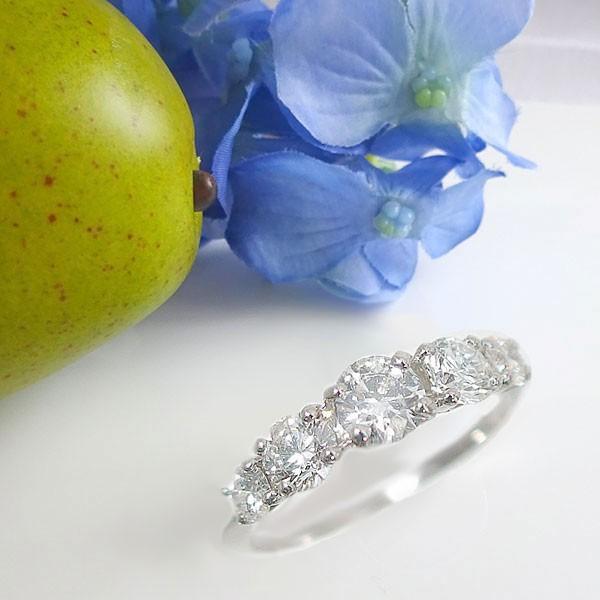 ダイヤモンド リング プラチナ トータル1.0ct 一文字 レディース ダイヤモンド リング プラチナ トータル1.0ct 一文字 レディース