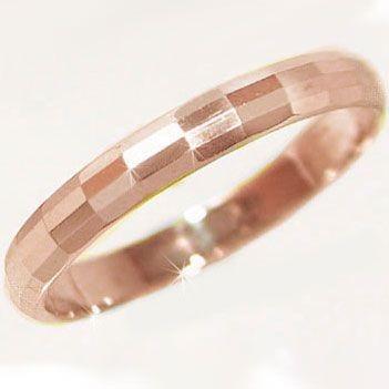 ピンクゴールド 結婚指輪 マリッジリング ダイヤカット ペアリング K10pg 指輪