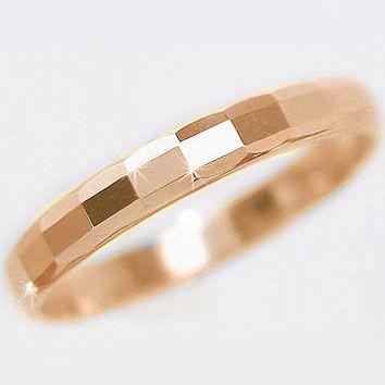 ピンクゴールド 結婚指輪 マリッジリング ダイヤカット ペアリング K10pg 指輪
