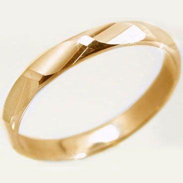 ピンクゴールド 結婚指輪 マリッジリング ダイヤカット ペアリング K10pg｜ma38b