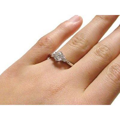 鑑定書付 ダイヤモンド プラチナ 婚約指輪 エンゲージリング 1.0ct F 