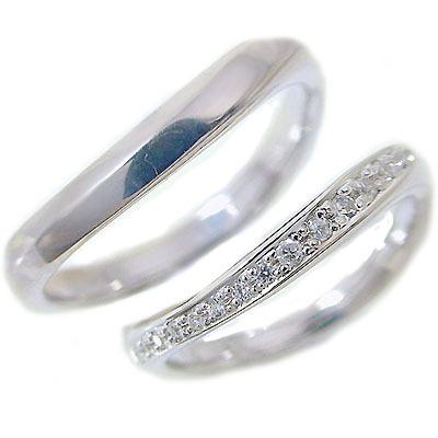 【正規通販】ダイヤモンド ホワイトゴールド ペアリング 結婚指輪 マリッジリング ペア 2本セット K18wg 指輪 ダイヤ 0.1ct