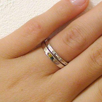 ダイヤモンド ホワイトゴールド ペアリング 結婚指輪 マリッジリング ダイヤ 0.06ct ペア K10wg 2本セット 指輪｜ma38b｜02