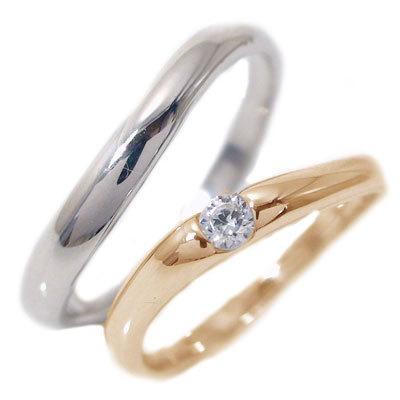 61％以上節約ダイヤモンド ピンクゴールド ホワイトゴールド ペアリング 結婚指輪 マリッジリング ペア 2本セット K10 指輪 ダイヤ 0.1ct