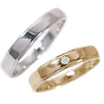 ダイヤモンド ピンクゴールド ホワイトゴールド ペアリング 結婚指輪 