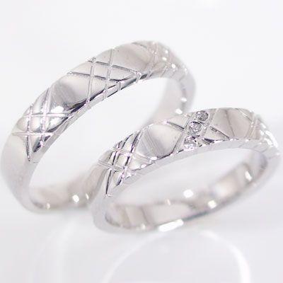 プラチナ ダイヤモンド 結婚指輪 マリッジリング ペアリング ペア 2本セット Pt900 指輪 ダイヤ 0.015ct