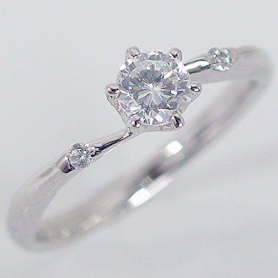 鑑定書付 ダイヤモンド プラチナ 婚約指輪 エンゲージリング ダイヤ 0.3ct D-VS1-3EX H&C 脇ダイヤ 0.03ct PT900