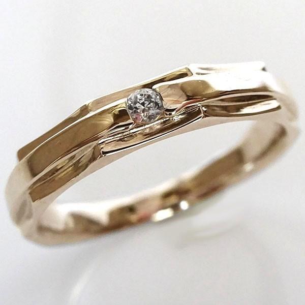 今ならほぼ即納！ ダイヤモンド ピンクゴールドk10 ペアリング 2本セット 結婚指輪 マリッジリング K10pg ダイヤ 0.03ct 