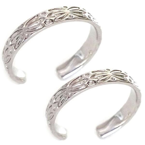 ホワイトゴールド 結婚指輪 マリッジリング 2本セット ペアリング K10wg ハワイアンジュエリー ストレート