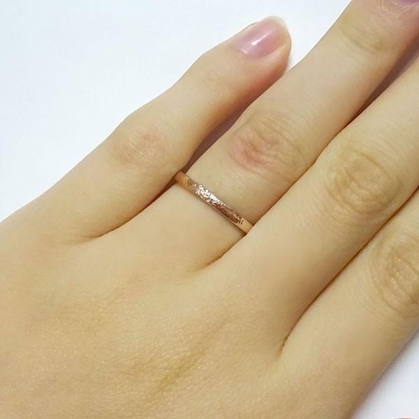 ダイヤモンド ピンクゴールド ペアリング 結婚指輪 マリッジリング 2本セット K10PG 指輪 ダイヤ 0.02ct