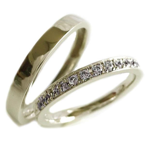 結婚指輪 イエローゴールド K10 マリッジリング ペアリング ダイヤモンド 2本セット K10yg ダイヤ
