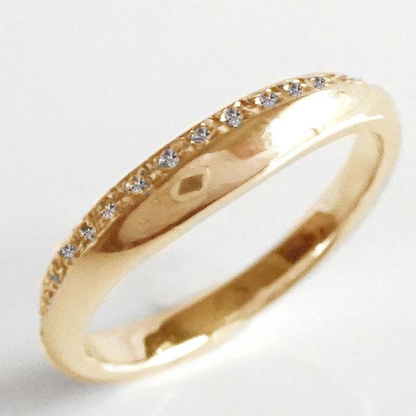 通常送料無料 結婚指輪 ピンクゴールド K10 マリッジリング ペアリング ダイヤモンド 2本セット K10pg ダイヤ