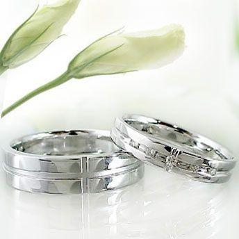 ダイヤモンド プラチナ クロス ペアリング 結婚指輪 マリッジリング 2本セット Pt900 指輪 ダイヤ 0.05ct