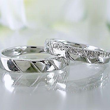 ダイヤモンド ホワイトゴールド ペアリング 結婚指輪 マリッジリング 2本セット K10wg 指輪 ダイヤ 0.1ct