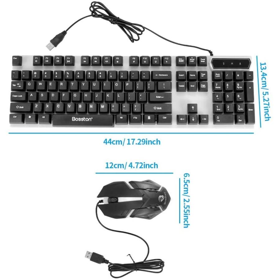 ゲーミングキーボード＆マウスセット テンキー付き おすすめ 安い かっこいい おしゃれ 最新 人気 PC 黒色 有線 ランキング 高性能 keyboard｜maaicca-shop｜08