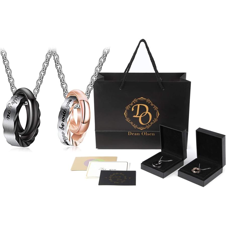 ペアリングネックレス カップル 人気アクセサリー ダブルリング |  | 06