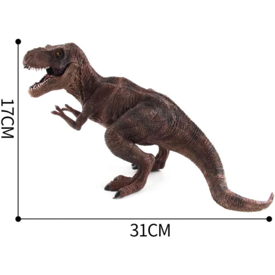 SanDoll 「ティラノサウルス」恐竜 フィギュア リアル 模型 ジュラ紀 30cm級  迫力 肉食 子供玩具  恐竜おもちゃ 褐色タイプ｜maanext｜06