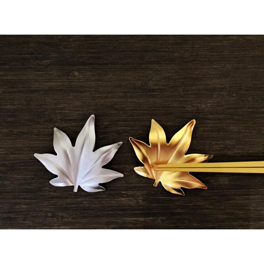 葉っぱの箸置き 紅葉 ゴールド 作用 葉枝おき 1 6 2 Ma By So Shi Te 通販 Yahoo ショッピング