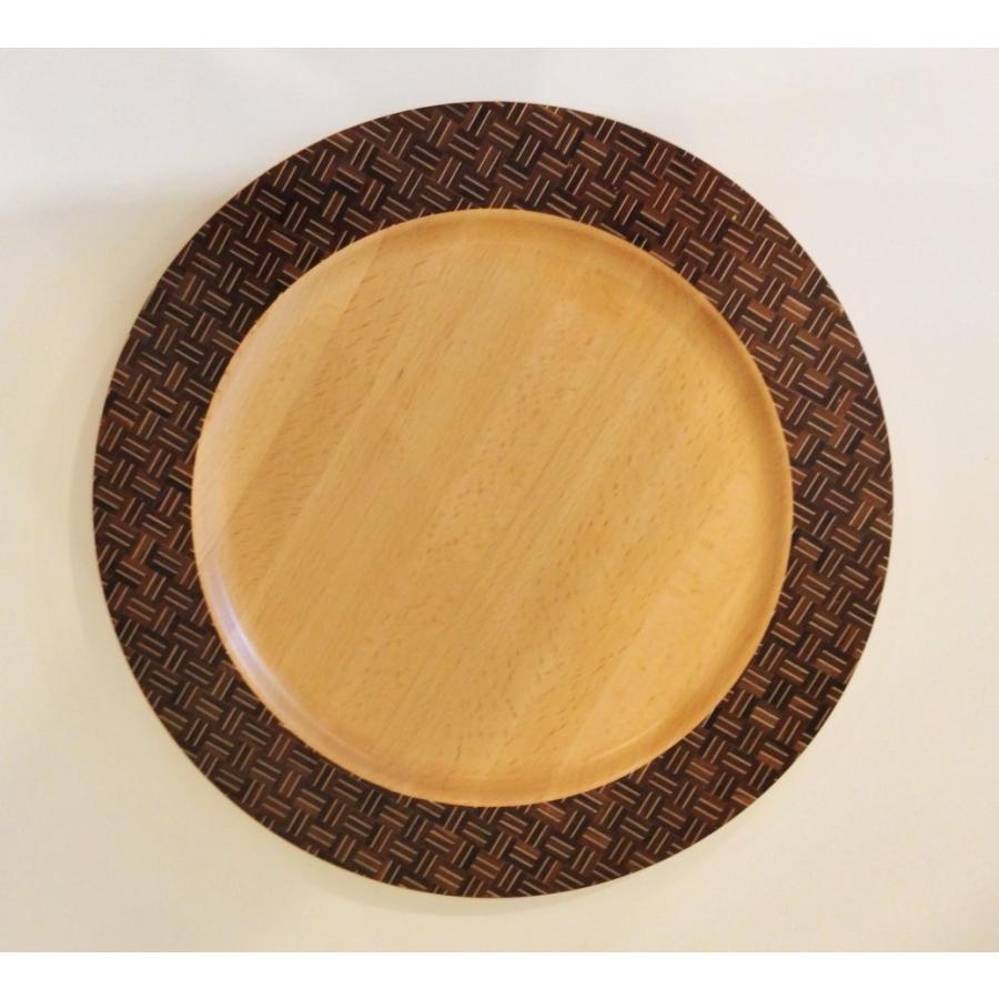 寄木細工のお皿 リムプレート くずし黒 30cm 伝統工芸 モダン : MA by