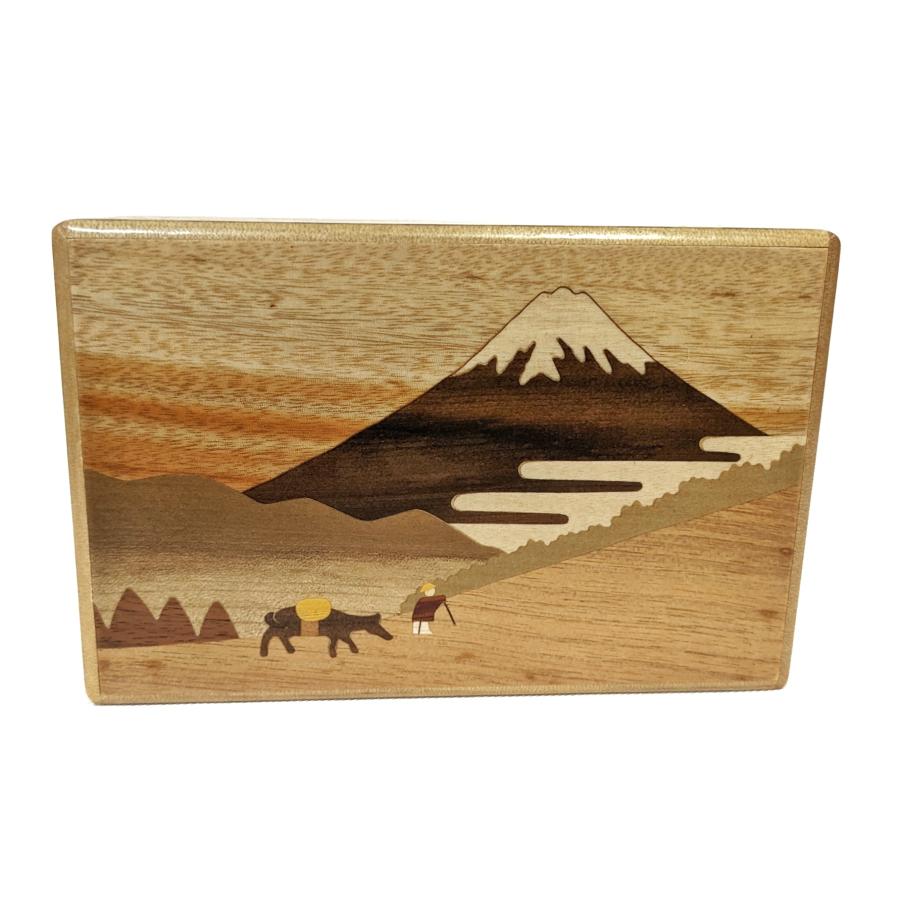 富士山デザインの木製寄木細工箱 14回ひみつ箱 富士山デザインの木製寄木細工箱 14回ひみつ箱