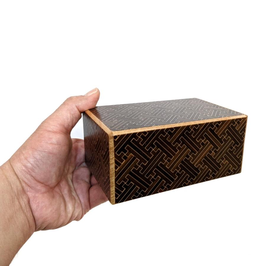 箱根寄木細工 収納箱 内箱付き 箱根寄木細工 秘密箱 5寸35回+1 黒サヤ柄 : MA by So Shi Te - 通販