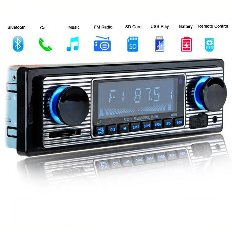 カーラジオ MP3プレーヤー ステレオ USB AUX bluetooth ビンテージ クラシック カー ステレオ オーディオ レトロ