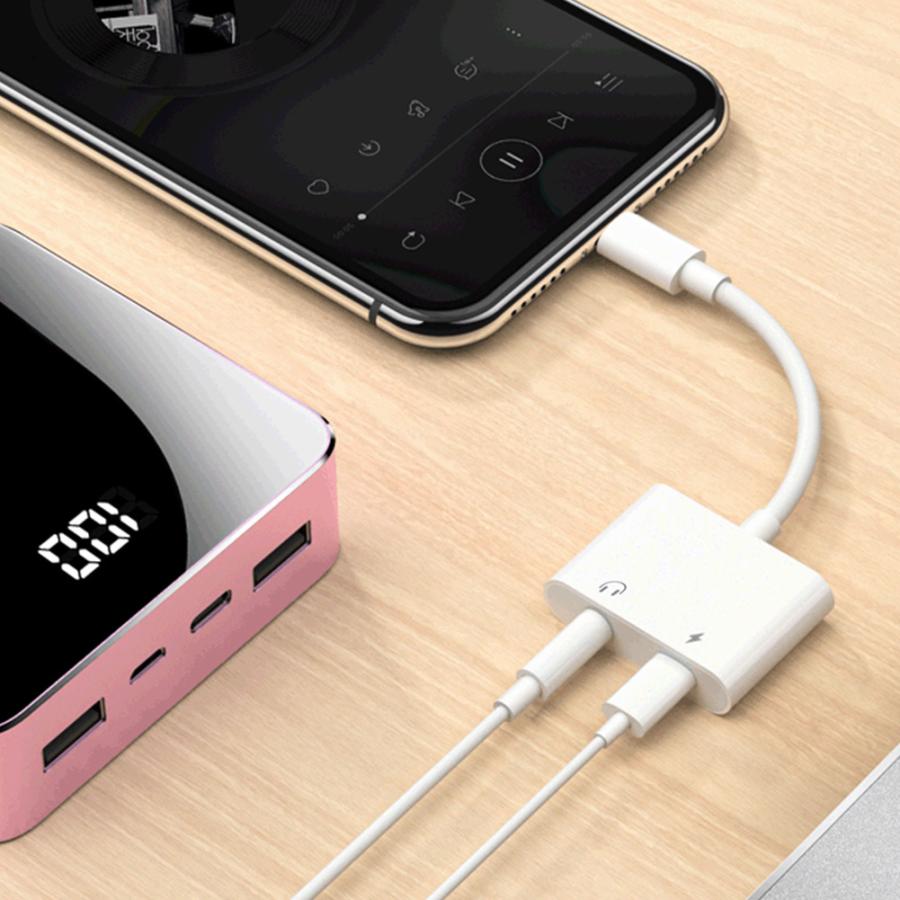 iPhone 変換アダプター イヤホン Lightning 2in1 イヤホン変換 ライトニング 充電 イヤホン｜mabikara｜15