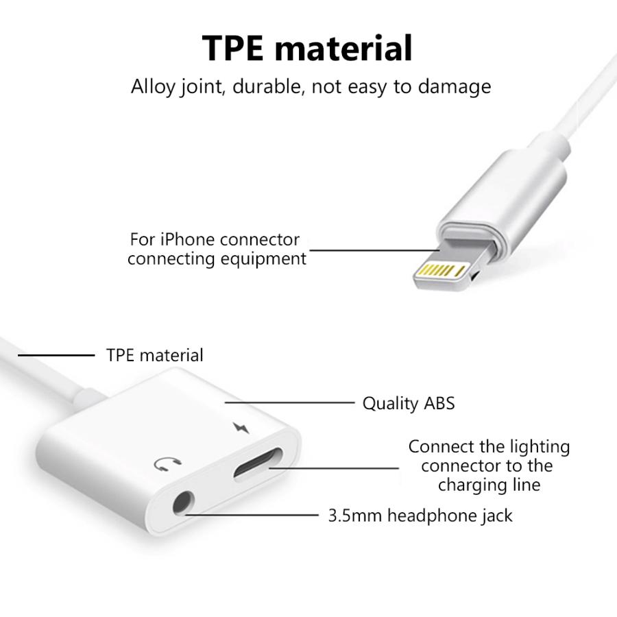 iPhone 変換アダプター イヤホン Lightning 2in1 イヤホン変換 ライトニング 充電 イヤホン｜mabikara｜12