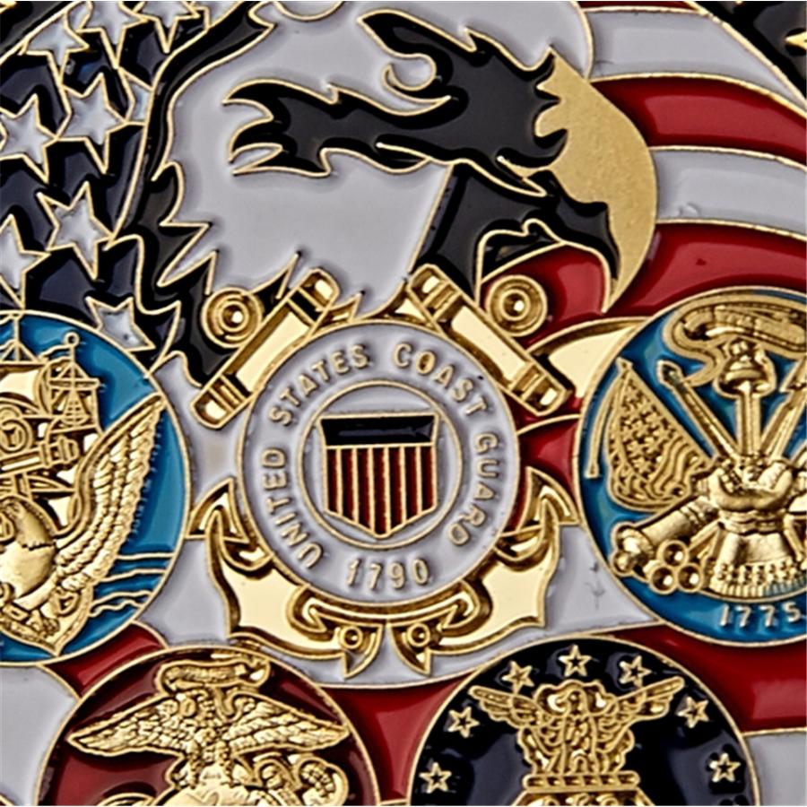 ゴールドミリタリーメダル アメリカ海軍 USA FUSMC陸軍沿岸警備隊 アメリカンフリーイーグルトーテム チャレンジコインコレクション｜mabikara｜06