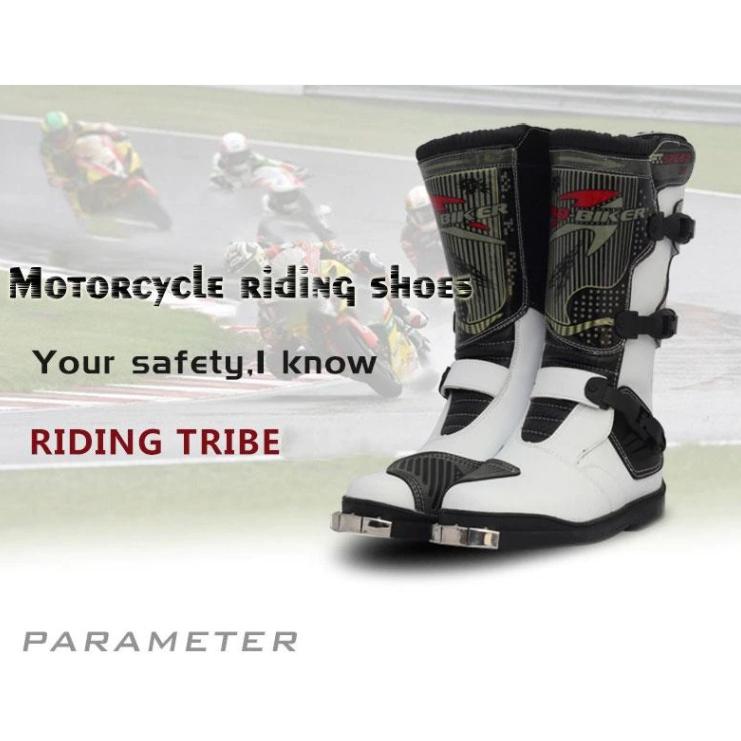 メンズ オートバイブーツ 防水 ボタスモトブーツ モトクロスオートバイ靴 保護 オートバイロング太ももブーツ