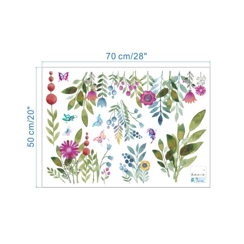 限定セール ウォールステッカー 花 植物 自然 緑 蝶々 癒し お洒落シール Diy デコ キッチン 寝室 リビング トイレ 子供部屋 ウォールステッカー Www We Job Com