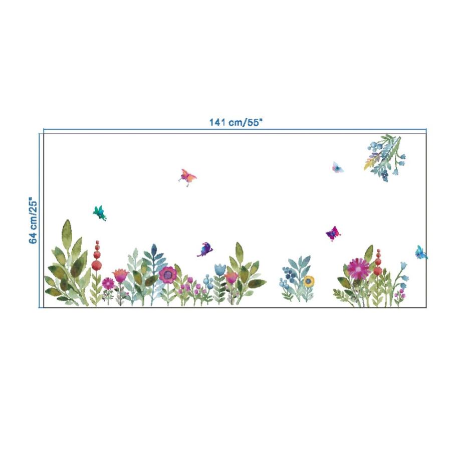 限定セール ウォールステッカー 花 植物 自然 緑 蝶々 癒し お洒落シール Diy デコ キッチン 寝室 リビング トイレ 子供部屋 ウォールステッカー Www We Job Com