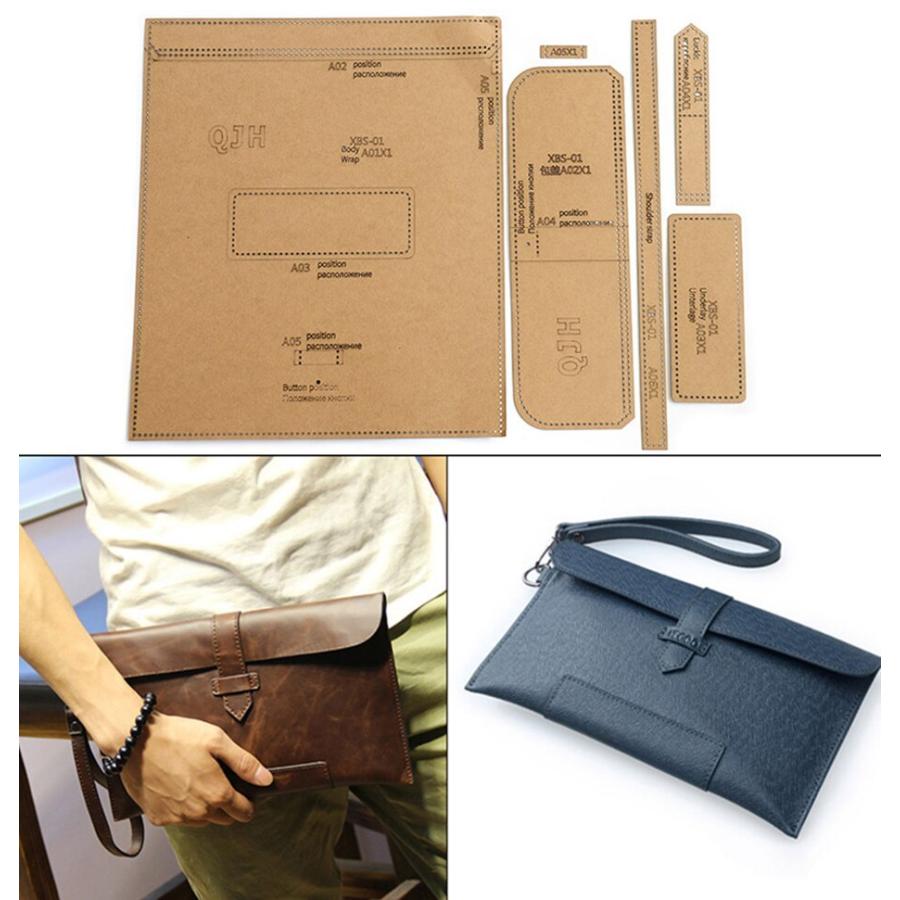 レザークラフト クラッチバッグ 型紙 テンプレート メンズバッグ ハンドメイド 手芸 C6q3fcwuto 楽器 手芸 コレクション Sprintmart Com